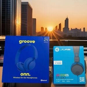 Groove ONN Wireless  Headphones Bluetooth 24Hrs + JLabs Kids Headphones NIB